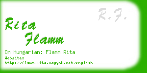 rita flamm business card